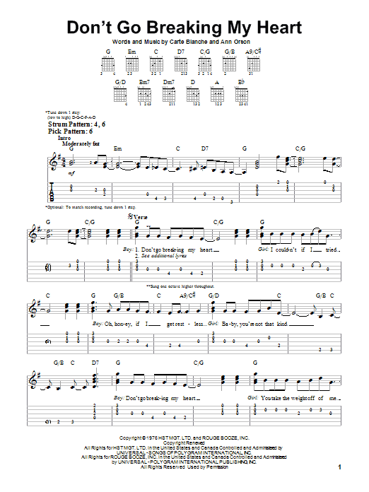 Product gallery: Page 1 of 1 Don't Go Breaking My Heart, Elton John