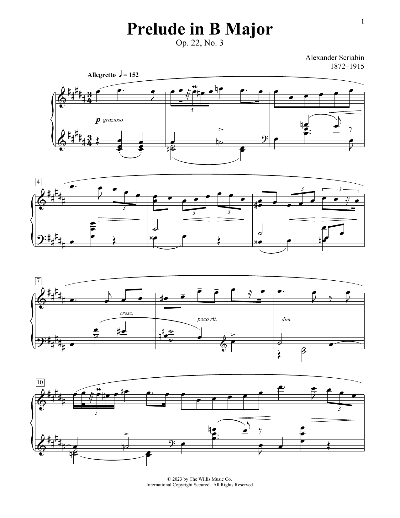 Produktbild zu: Prelude In B Major, Op. 22, No. 3