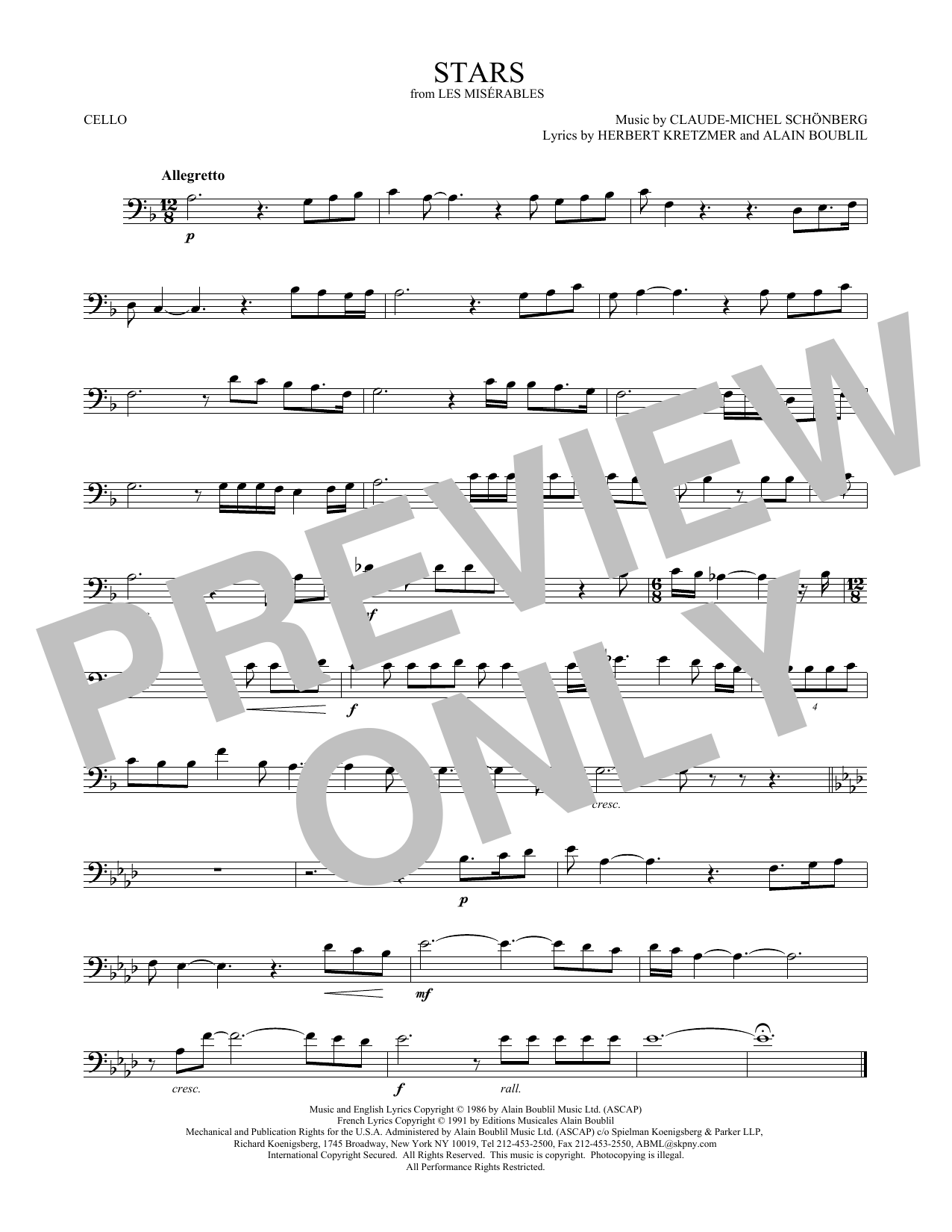 Produktgalerie: Seite 1 von 1 Stars, Claude-Michel Schönberg, Violoncello