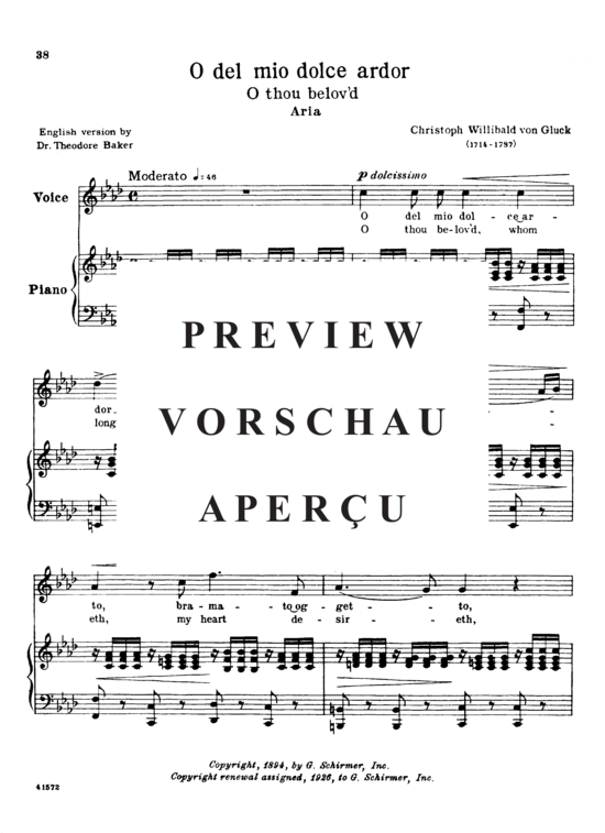 Product gallery: Page 2 of 7 O del mio dolce ardor, Parisotti, Alessandro, High Voice and Piano