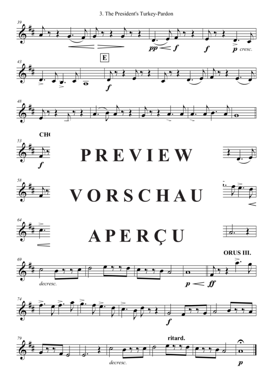 Produktgalerie: Seite 14 von 21 The President´s Turkey-Pardon , , (Combo Band + Trompete in B, Alt Saxophon)
