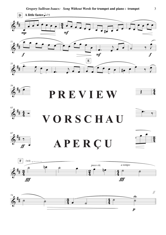 Produktgalerie: Seite 14 von 15 Song Without Words , , (Trompete in B + Klavier)