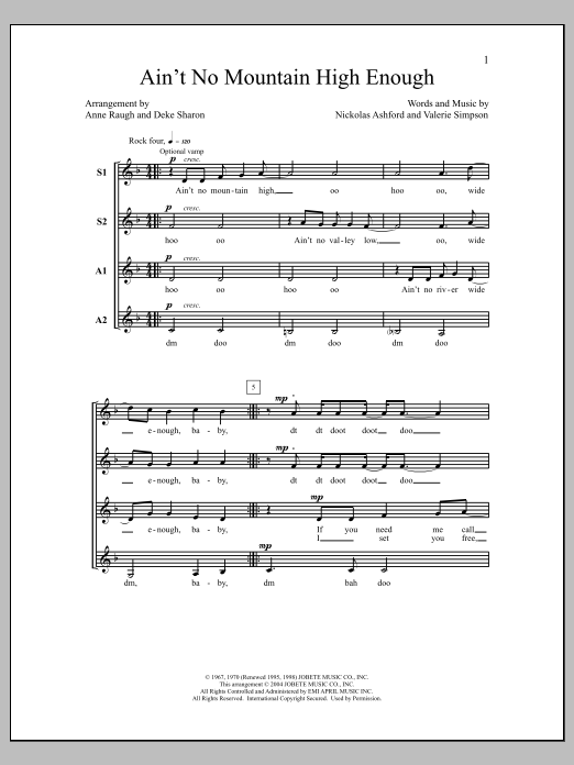 Produktgalerie: Seite 1 von 1 Ain't No Mountain High Enough (arr. Deke Sharon), Marvin Gaye & Tammi Terrell, Chor