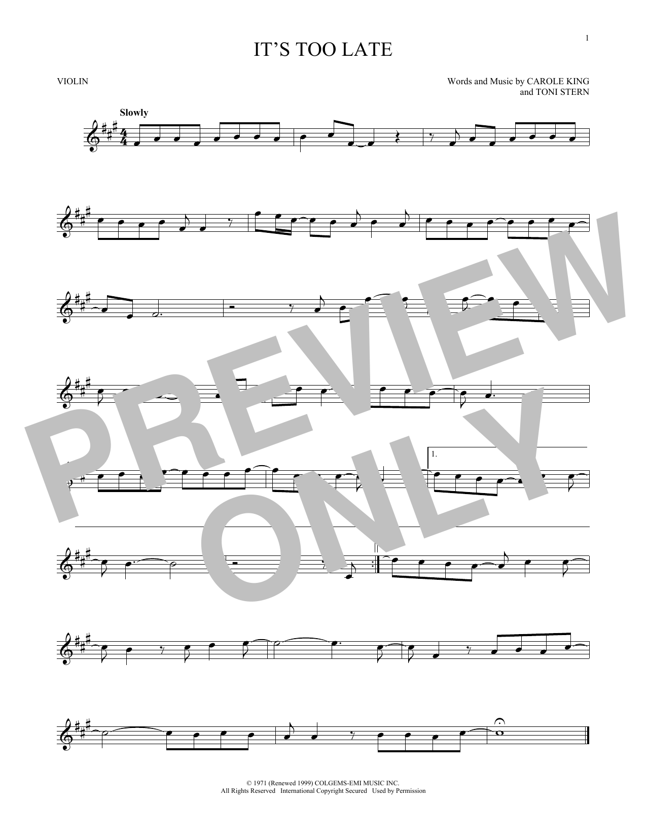 Product gallery: Page 1 of 1 It's Too Late, Carole King