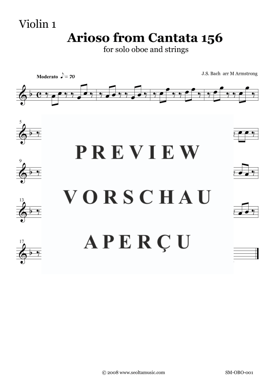 Product gallery: Page 11 of 11 Arioso from Cantata 156, , Oboe Solo and String Orchestra