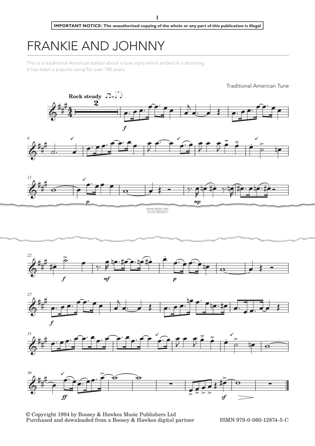 Produktgalerie: Seite 1 von 1 Frankie and Johnny, American Traditional, Klavier, Saxophon