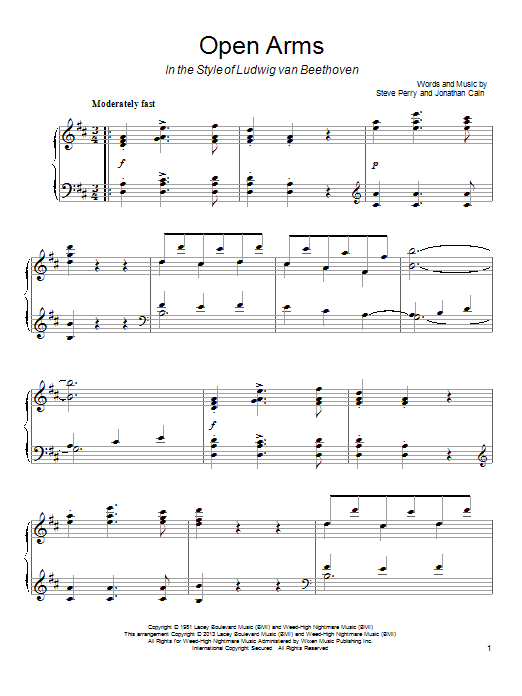 Product gallery: Page 1 of 1 Open Arms (in the style of Ludwig van Beethoven), Journey