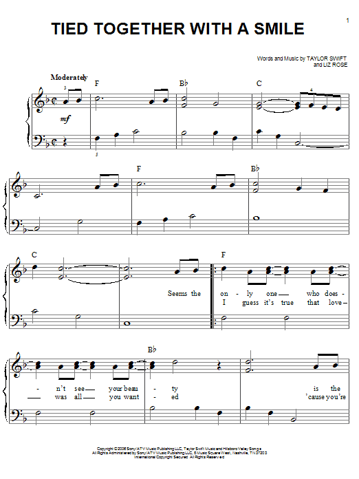 Product picture to:  Tied Together With A Smile - Taylor Swift