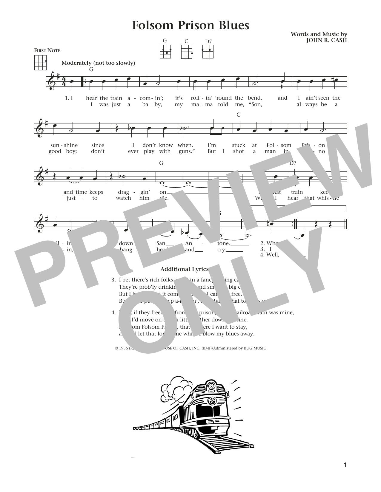 Product gallery: Page 1 of 1 Folsom Prison Blues (from The Daily Ukulele) (arr. Liz and Jim Beloff), Johnny Cash
