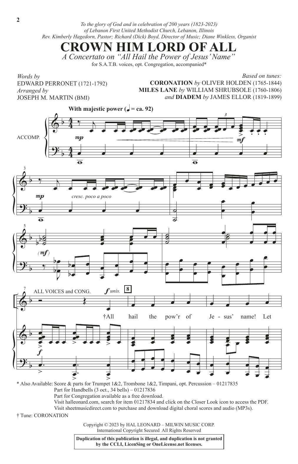 Produktbild zu: Crown Him Lord Of All (A Concerto on "All Hail The Power Of Jesus' Name")