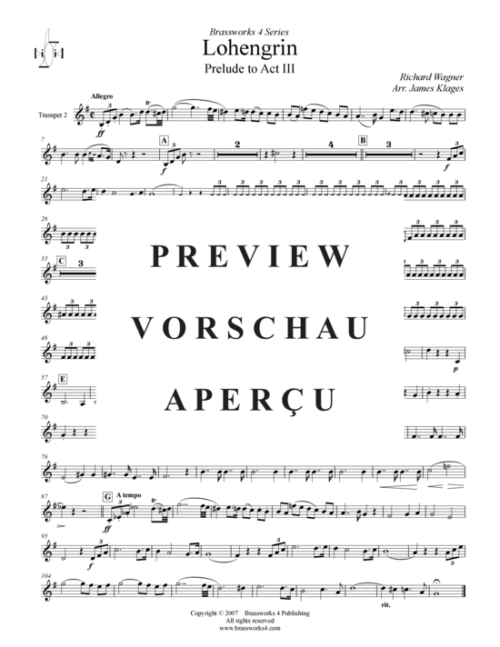 gallery: Lohengrin - Prelude (3.Akt) , , (Trompeten Ensemble)