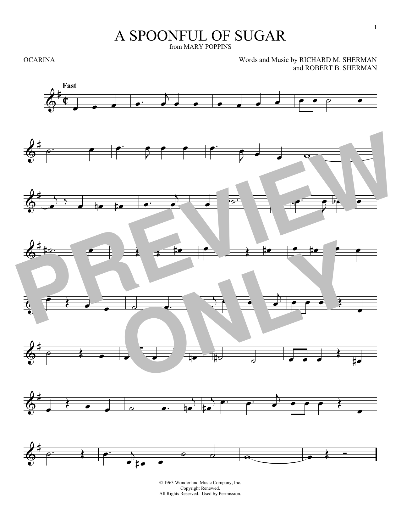 Product gallery: Page 1 of 1 A Spoonful Of Sugar (from Mary Poppins), Sherman Brothers