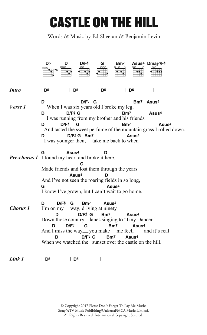 Product gallery: Page 1 of 1 Castle On The Hill, Ed Sheeran