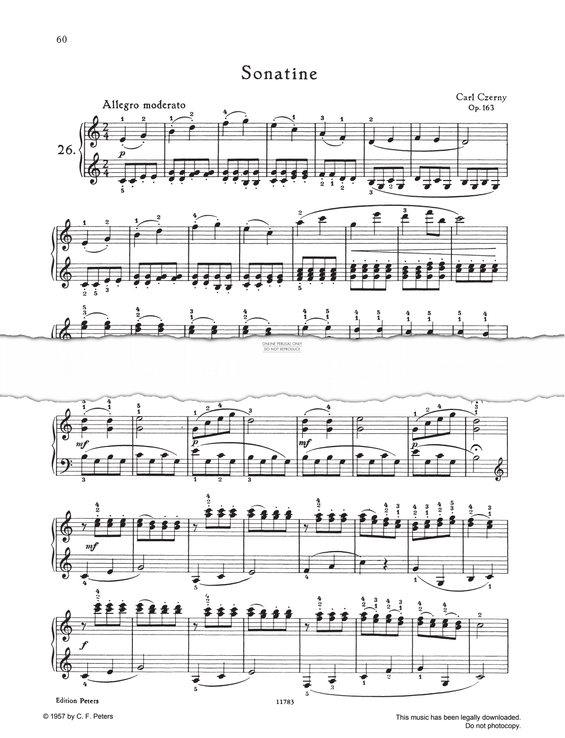 Produktgalerie: Seite 1 von 1 Sonatina C-major, Carl Czerny, Klavier
