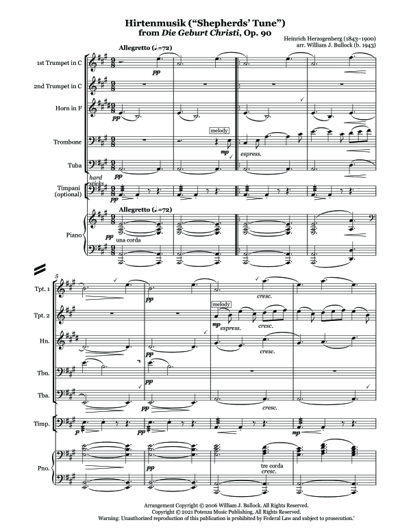 Produktgalerie: Seite 1 von 11 Shepherds´ Music, , (Blechbläser Quintett und Klavier, Pauken opt.)