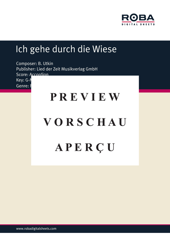 Product gallery: Page 2 of 4 Ich gehe durch die Wiese , , (accordion)