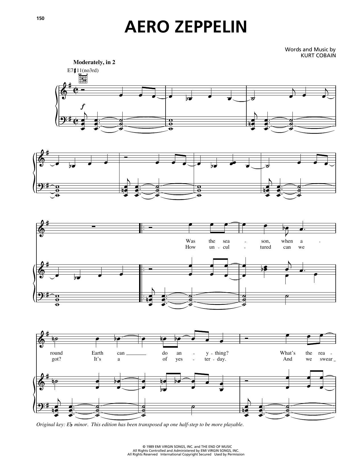 Produktgalerie: Seite 1 von 1 Aero Zeppelin, Nirvana, Gesang, Gitarre, Klavier