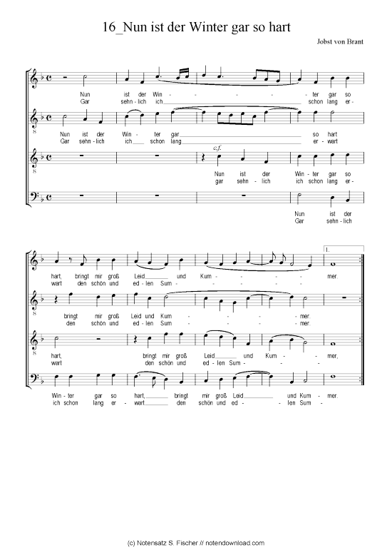 Produktbild zu: Nun ist der Winter gar so hart Jobst von Brant (1517-1570)