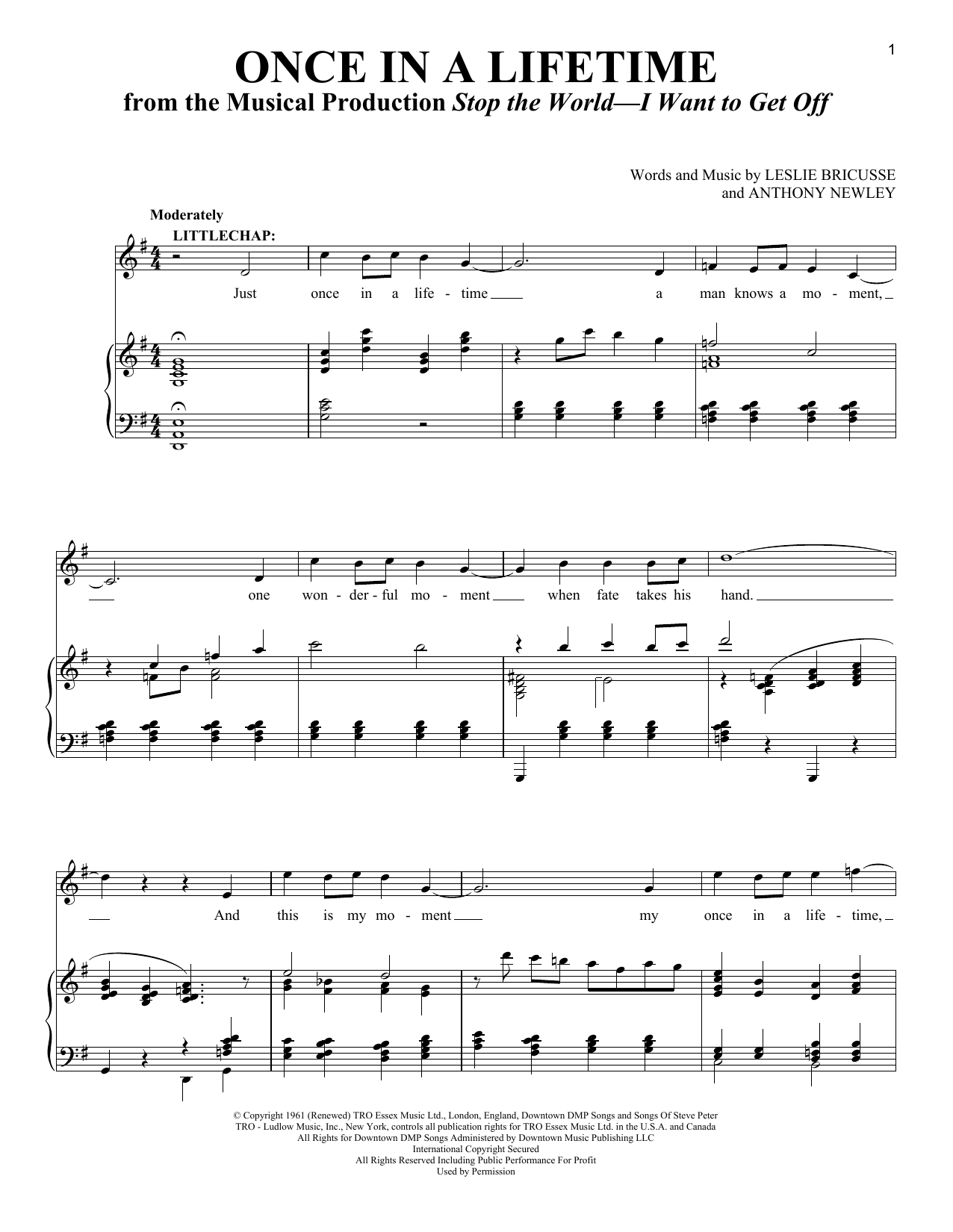 Product picture to: Once In A Lifetime (from the musical Stop the World - I Want to Get Off)