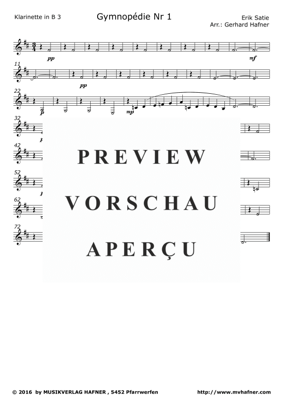 Product gallery: Page 9 of 11 Gymnopedie No. 1, , (Clarinet Quintet)