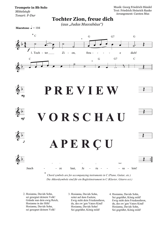 Produktbild zu: Tochter Zion, freue dich (aus Judas Maccabäus) F-DurGeorg Friedrich Händel