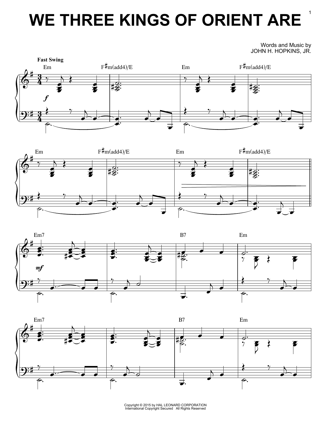 Product picture to: We Three Kings Of Orient Are [Jazz version] (arr. Brent Edstrom)