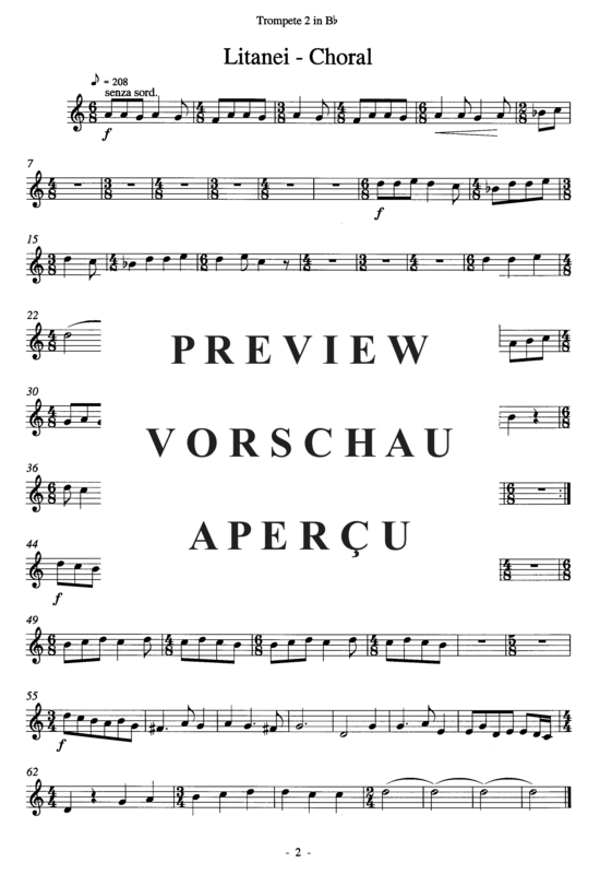 Produktgalerie: Seite 4 von 5 Concertino , , (Blechbläserquintett + Orgel) Trompete 2 in B