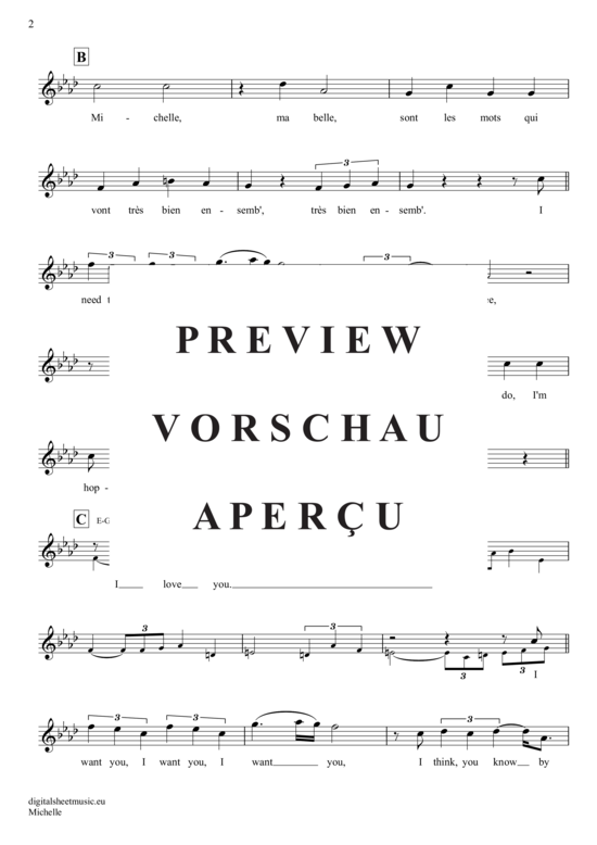 Produktgalerie: Seite 3 von 4 Michelle , Beatles, The, (Oboe)