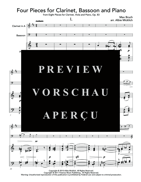 Produktgalerie: Seite 5 von 11 Four Pieces, , (Trio Klarinette, Fagott und Klavier)