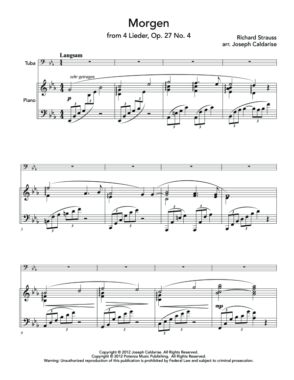 Product gallery: Page 1 of 9 Morgen, , (tuba and piano)
