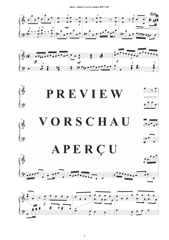 Produktgalerie: Seite 4 von 9 Sonate Nr. 4 in A-Moll BWV 967, , Cembalo/Klavier Solo