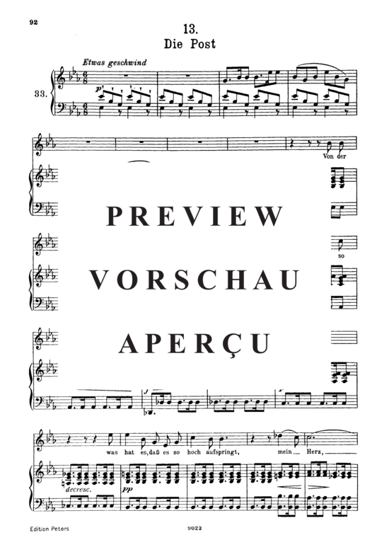 Product gallery: Page 2 of 5 Die Post D.911-13 (Winterreise), , High Voice and Piano