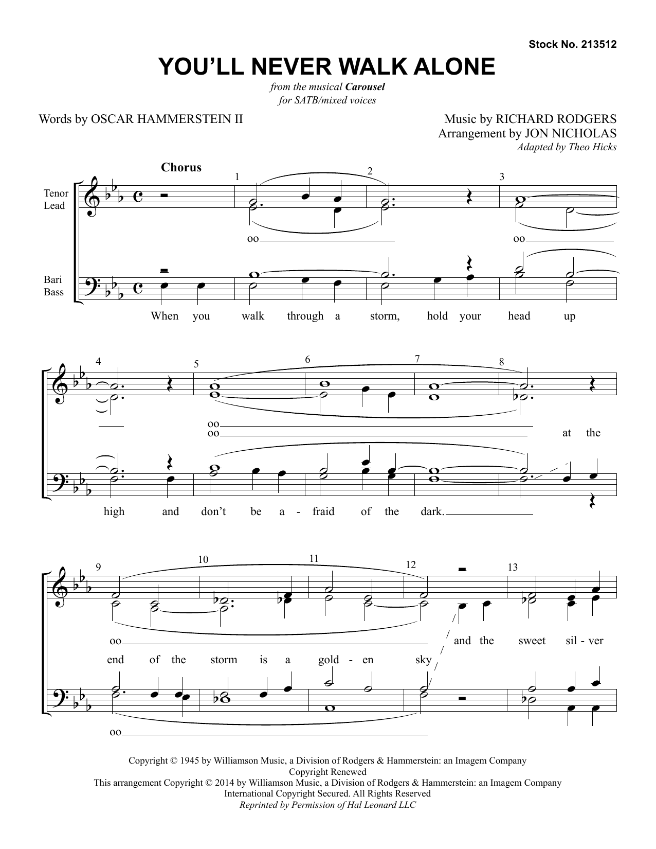 Product picture to: You'll Never Walk Alone (from Carousel) (arr. Jon Nicholas)