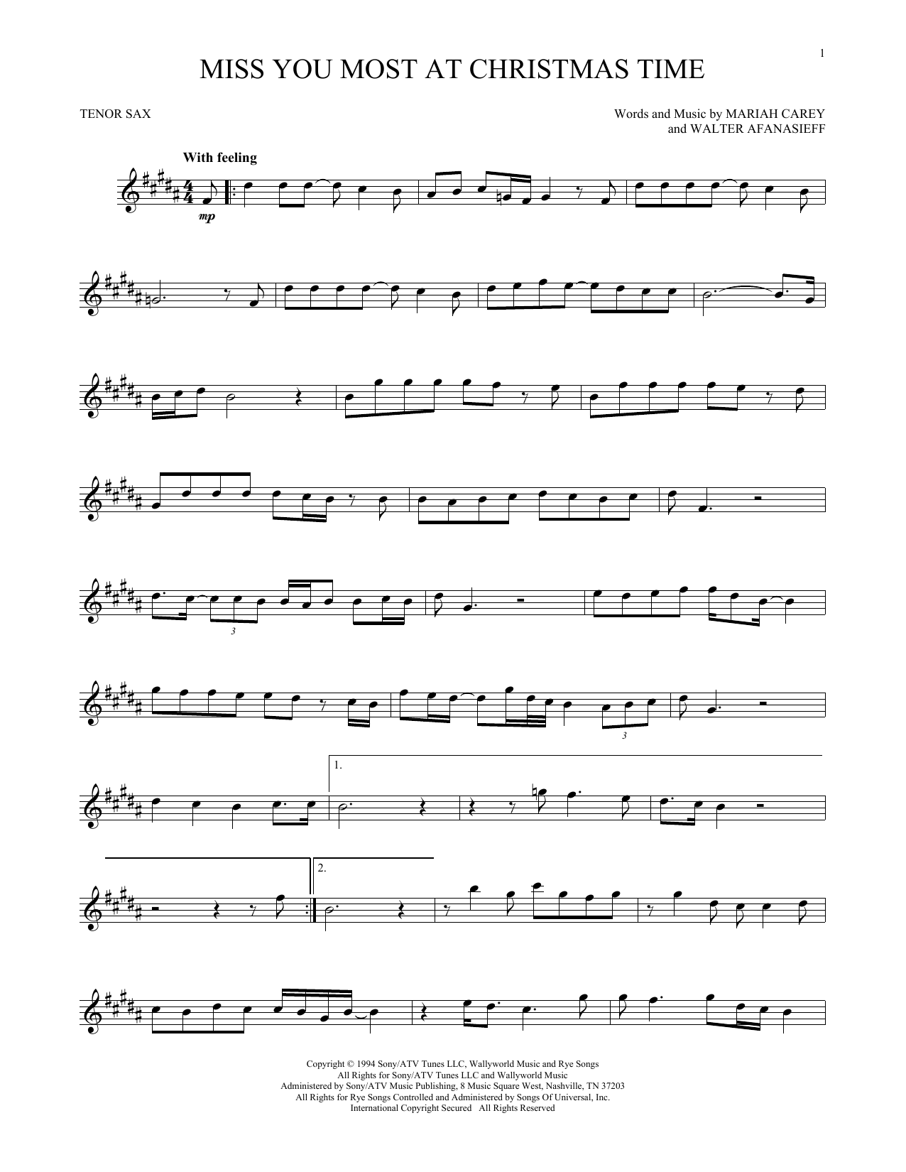 Product gallery: Page 1 of 1 Miss You Most At Christmas Time, Mariah Carey