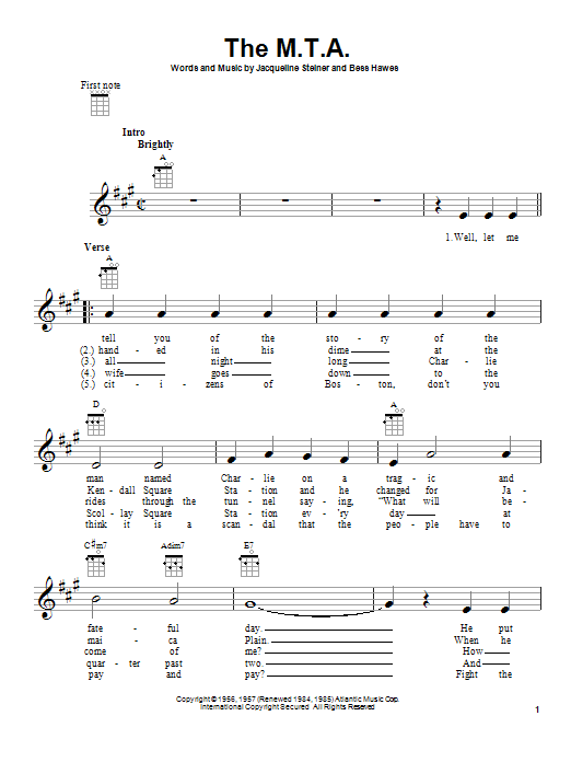 Product gallery: Page 1 of 1 The M.T.A., The Kingston Trio