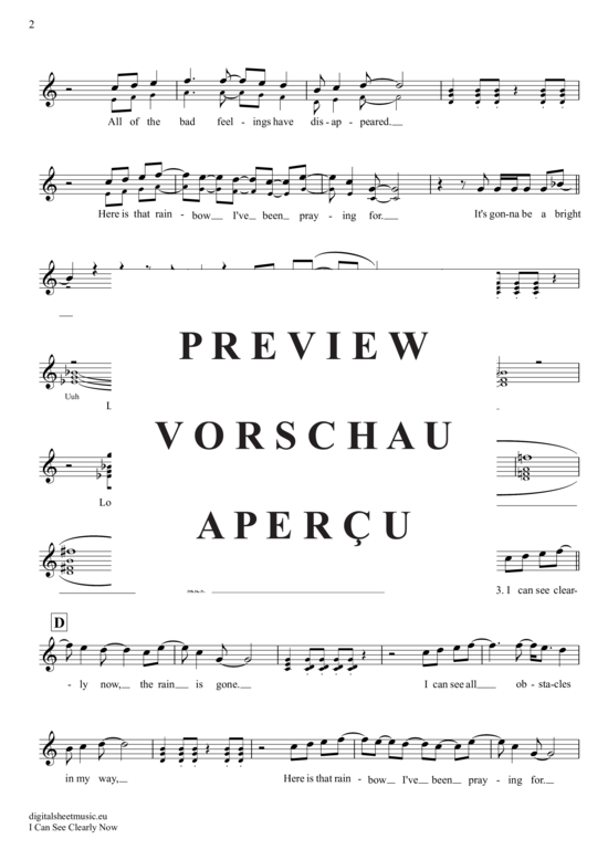 Produktgalerie: Seite 3 von 4 I Can See Clearly Now , Nash, Johnny, (Oboe)