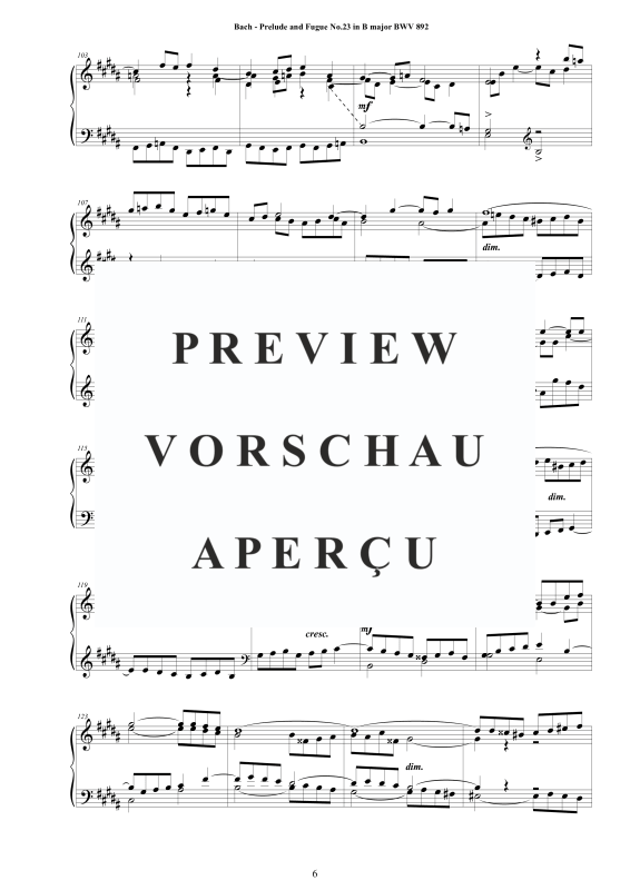 Product gallery: Page 7 of 8 Prelude and Fugue No. 23 in B major BWV 892, , Solo Piano