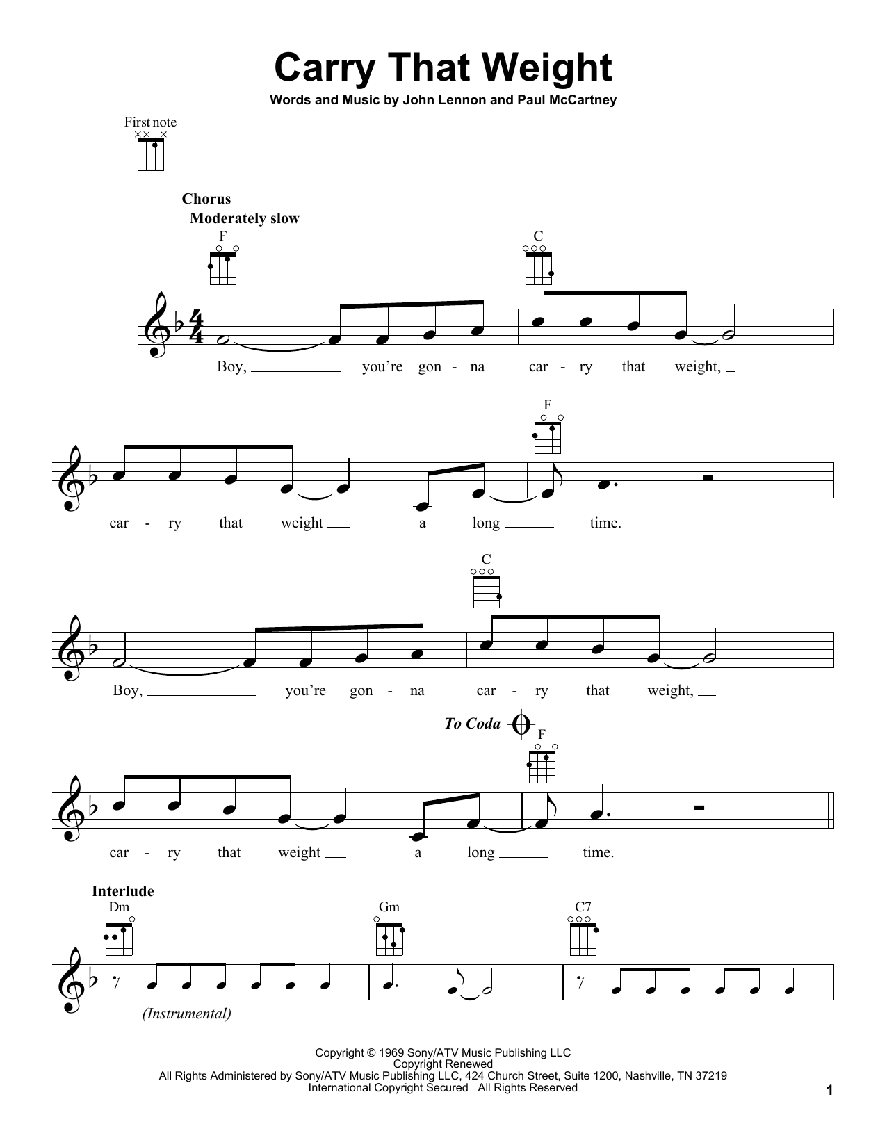 Product gallery: Page 1 of 1 Carry That Weight, The Beatles