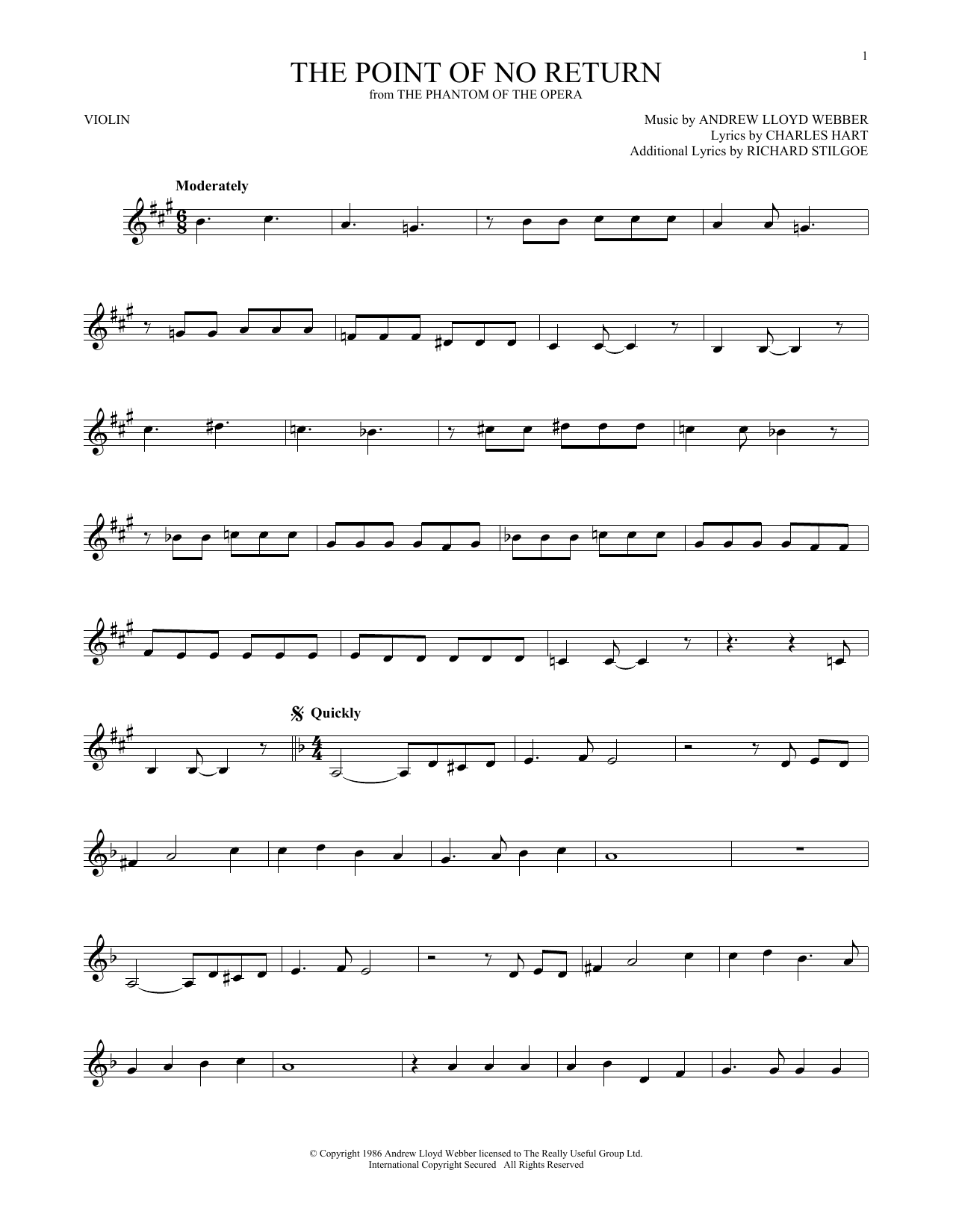 Product gallery: Page 1 of 1 The Point Of No Return (from The Phantom Of The Opera), Andrew Lloyd Webber