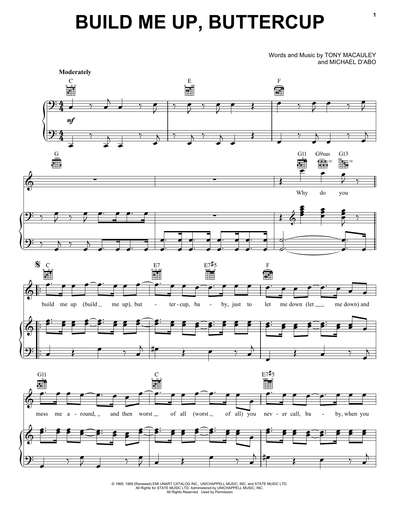 Produktgalerie: Seite 1 von 1 Build Me Up, Buttercup, The Foundations, Gesang, Gitarre, Klavier