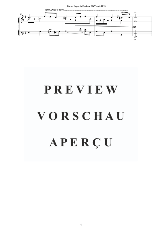Produktgalerie: Seite 5 von 5 Fuge in E-Moll BWV Anh. II 93 - Piano Version, , Klavier Solo