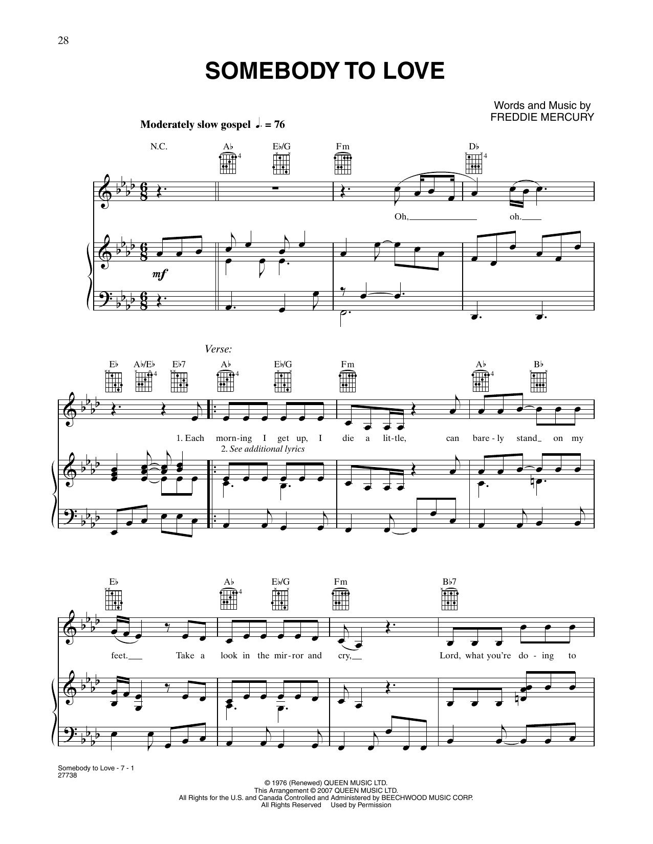 Produktbild zu: Somebody To Love (from Happy Feet)