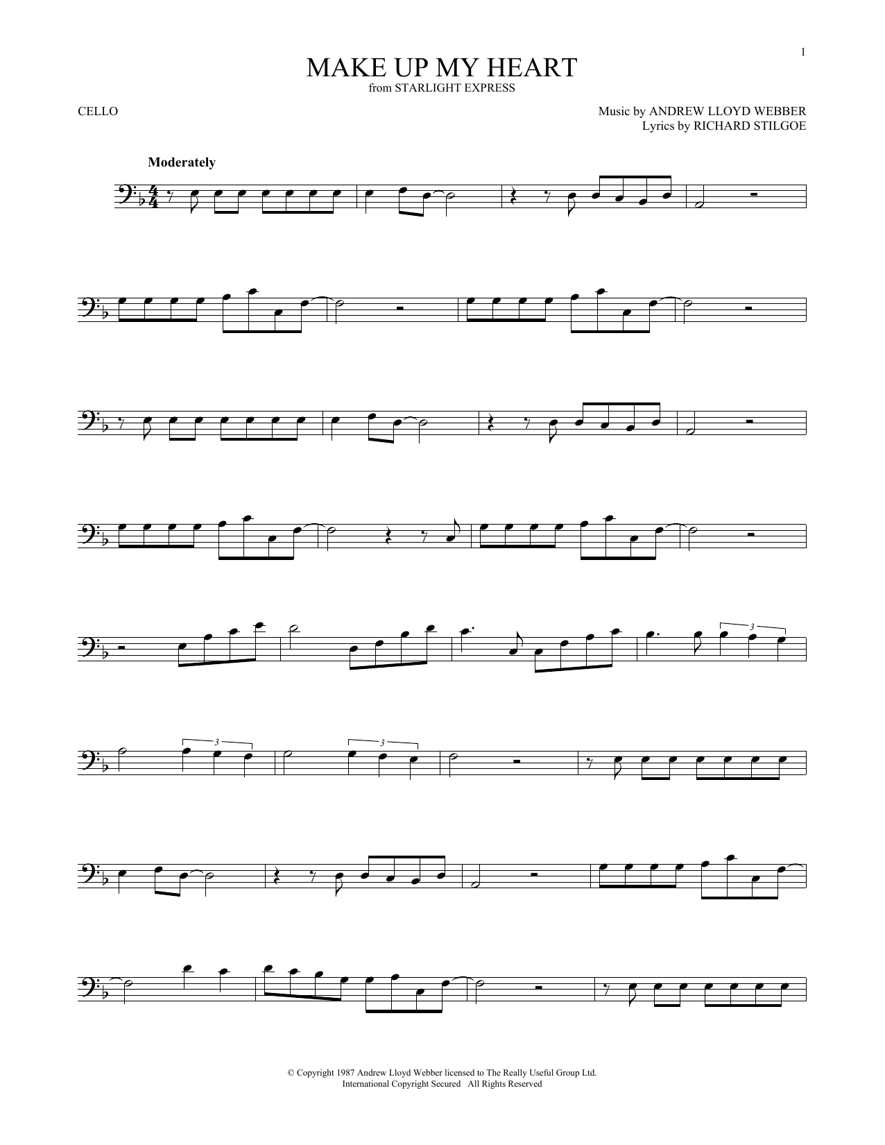 Produktgalerie: Seite 1 von 1 Make Up My Heart, Andrew Lloyd Webber, Violoncello