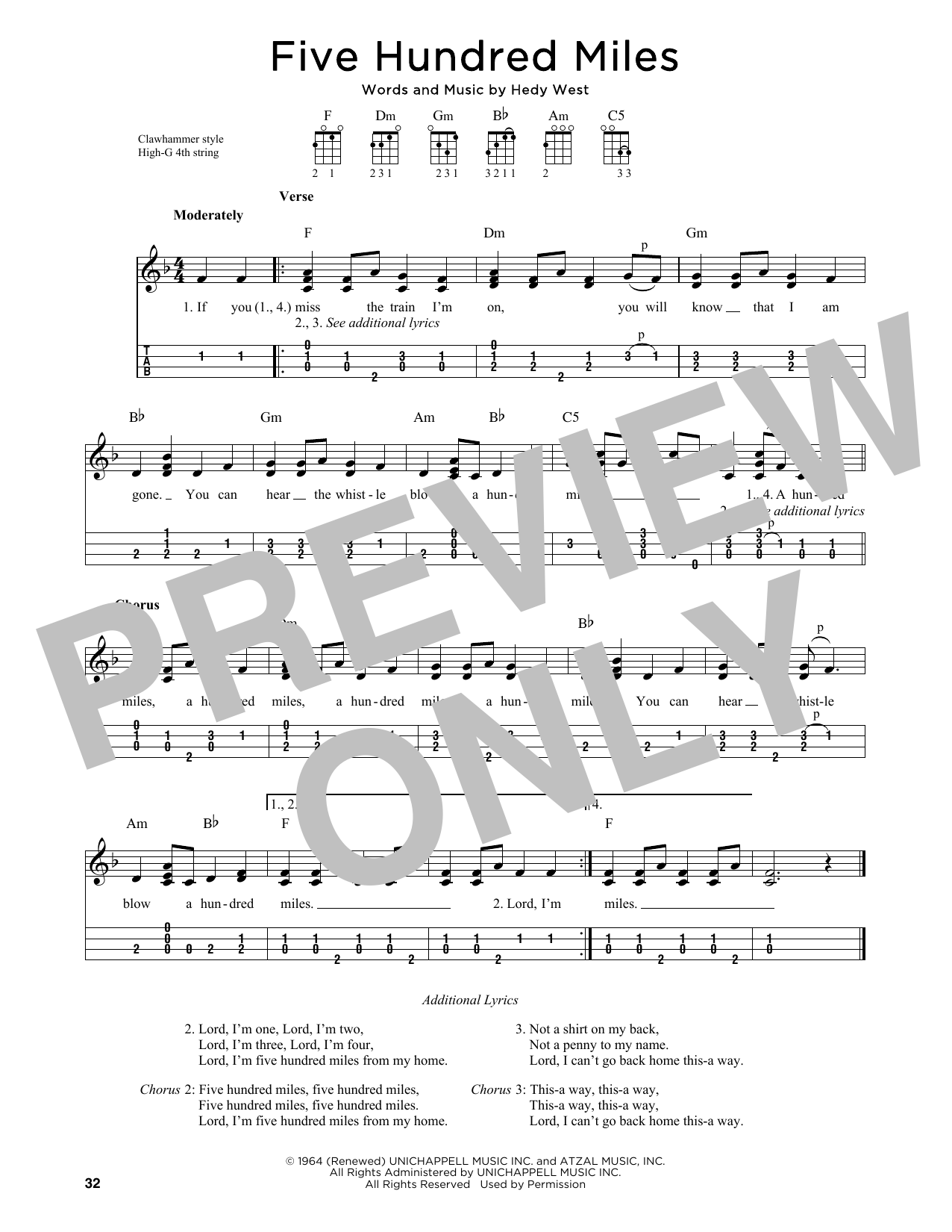 Product gallery: Page 1 of 1 Five Hundred Miles (arr. Jim Schustedt), Peter, Paul & Mary