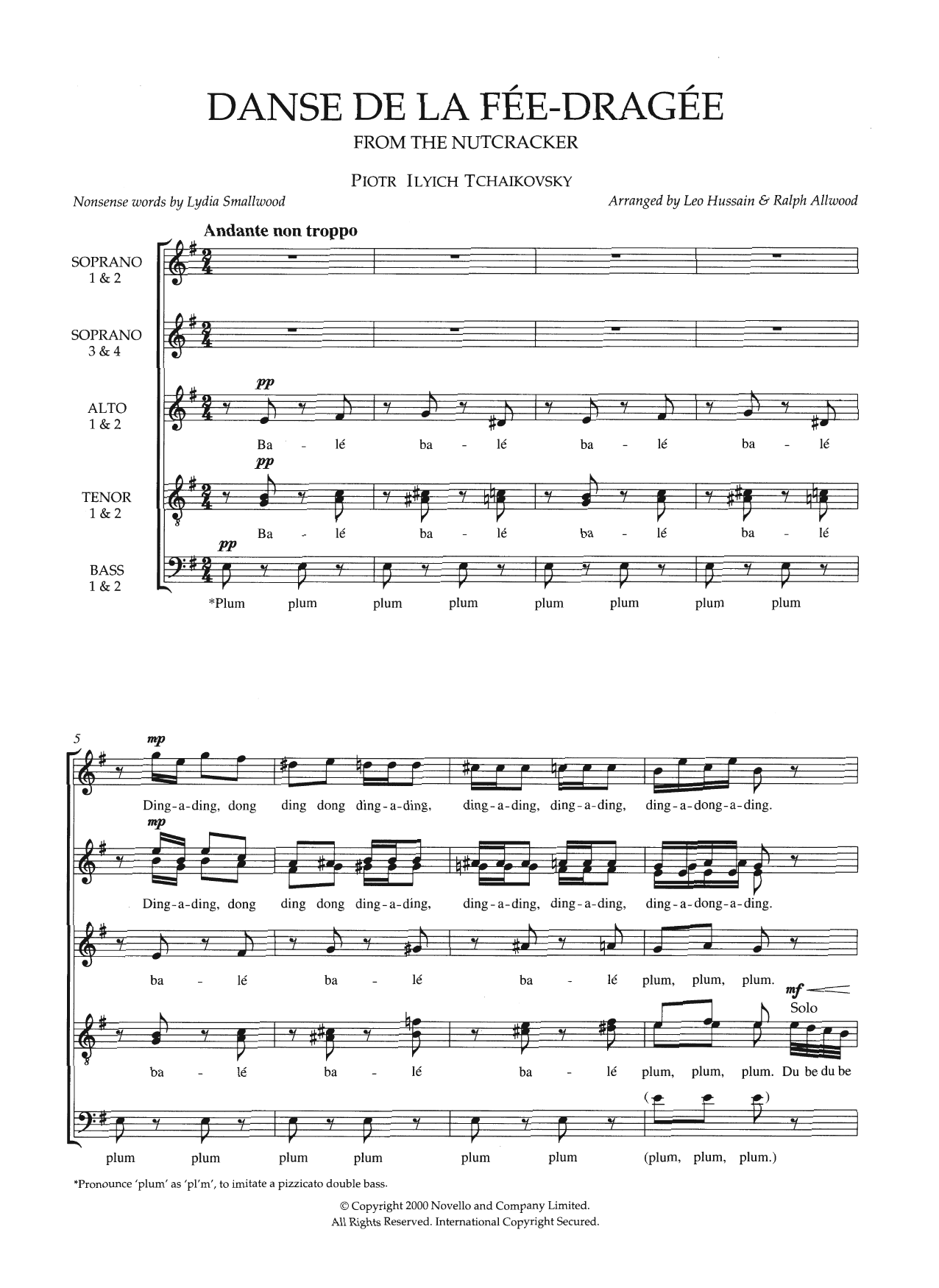 Produktbild zu: Dance Of The Sugar Plum Fairy (From The Nutcracker) (arr. Leo Hussain and Ralph Allwood)