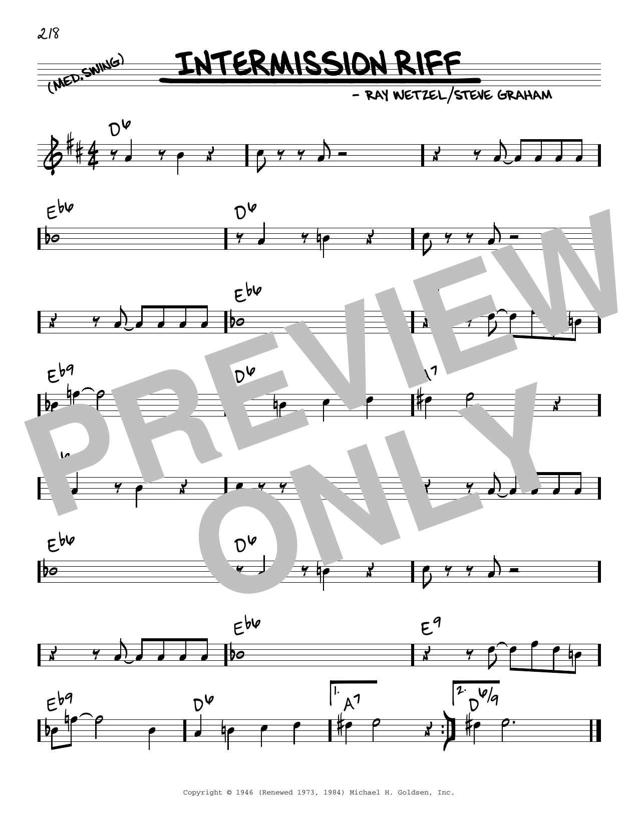 Product gallery: Page 1 of 1 Intermission Riff, Ray Wetzel