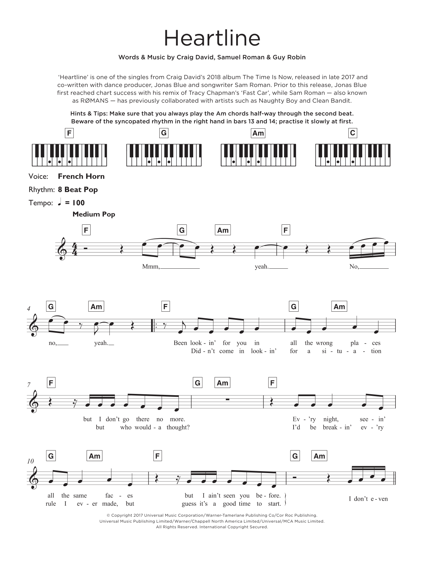 Produktgalerie: Seite 1 von 1 Heartline, Craig David, Keyboard