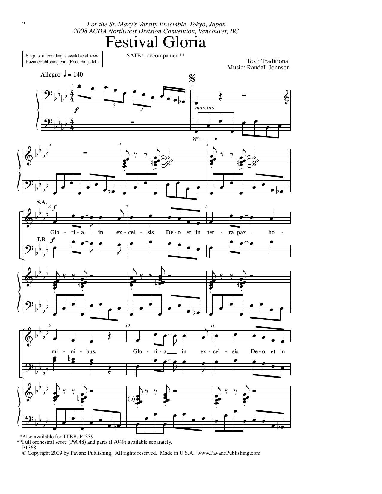 Produktbild zu: Festival Gloria
