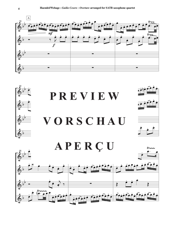 Product gallery: Page 5 of 21 Overture to Guilio Cesare , , (Saxophone Quartet SATB)