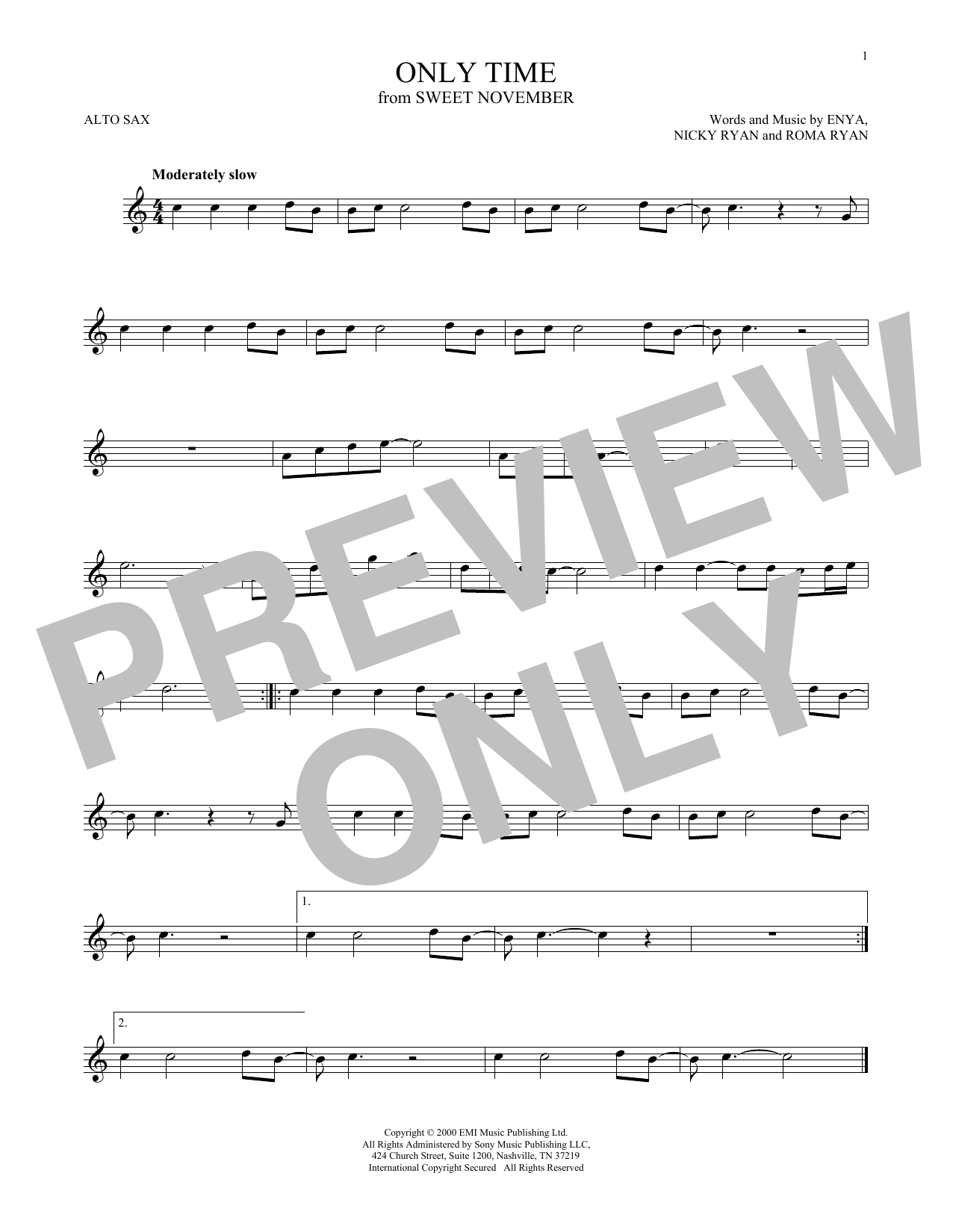 Product gallery: Page 1 of 1 Only Time, Enya